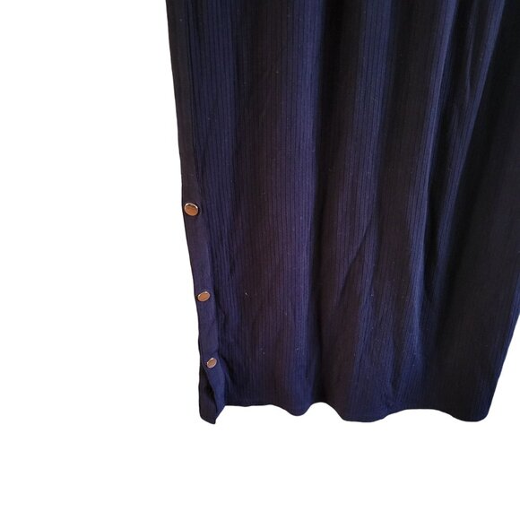 Massimo Dutti Black Ribbed Jersey Knit Long Sleeved Dress - Picture 5 of 5